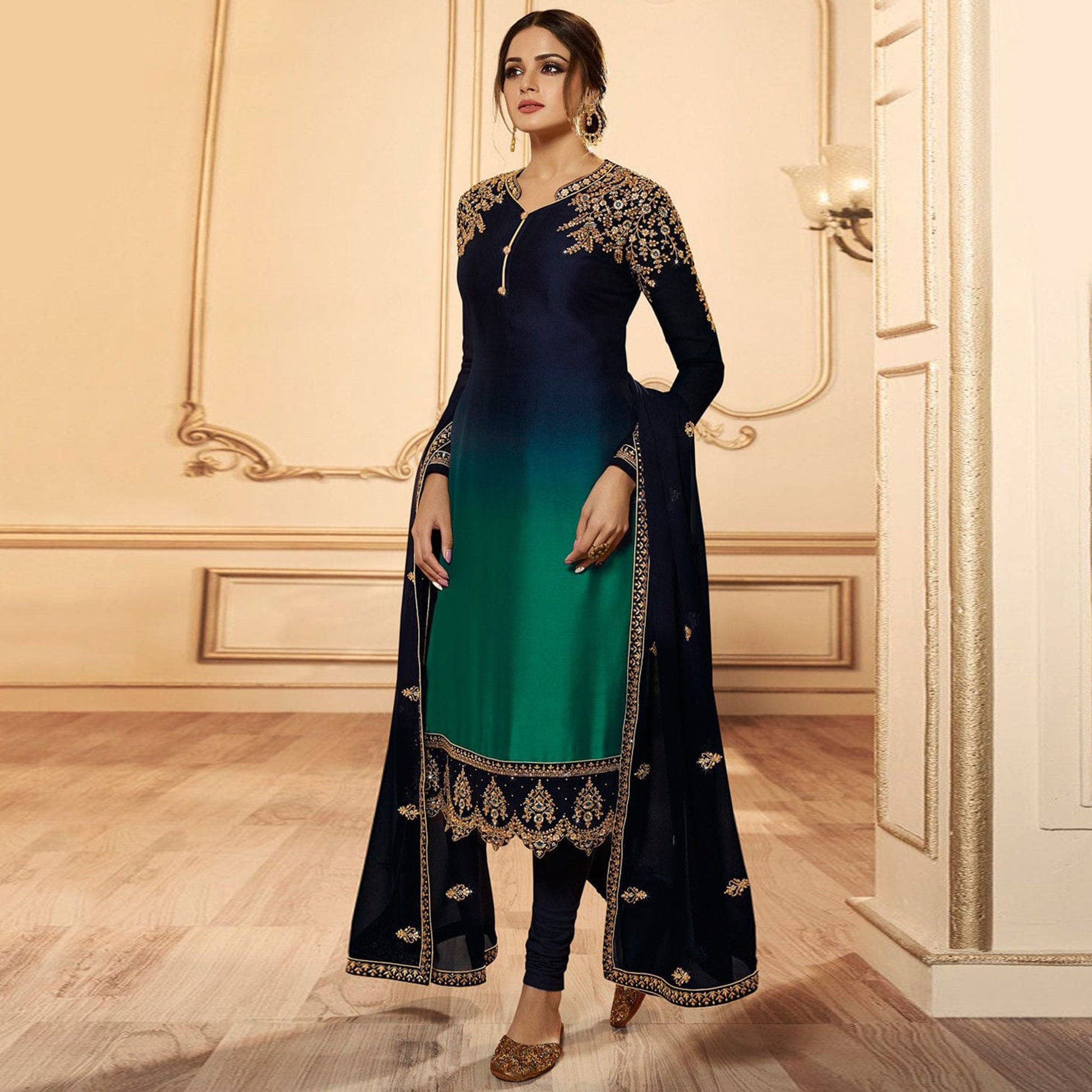 green-blue-floral-embroidered-georgette-salwar-suit