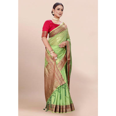 green-woven-organza-saree-with-tassels-10