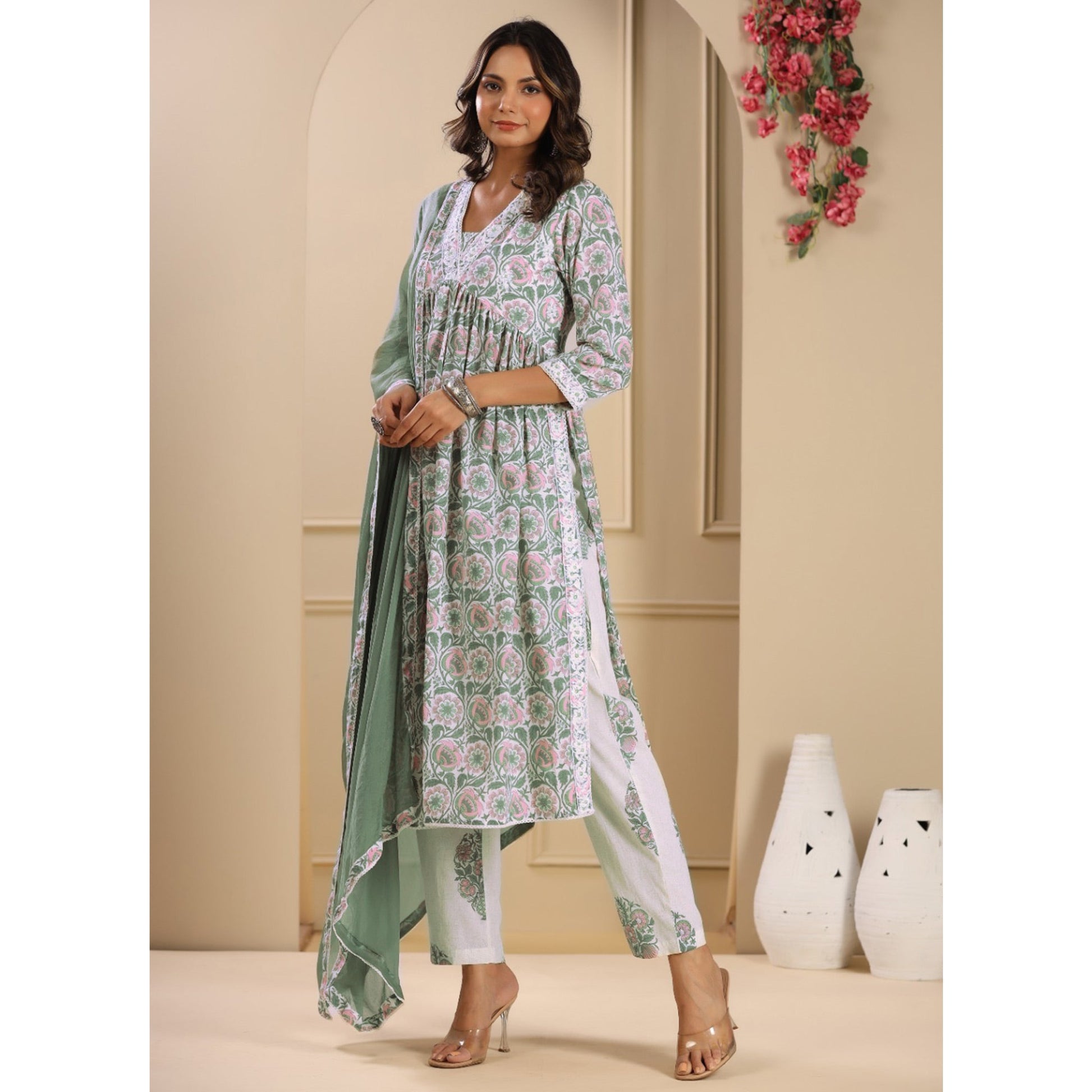 green-floral-printed-pure-cotton-naira-cut-suit