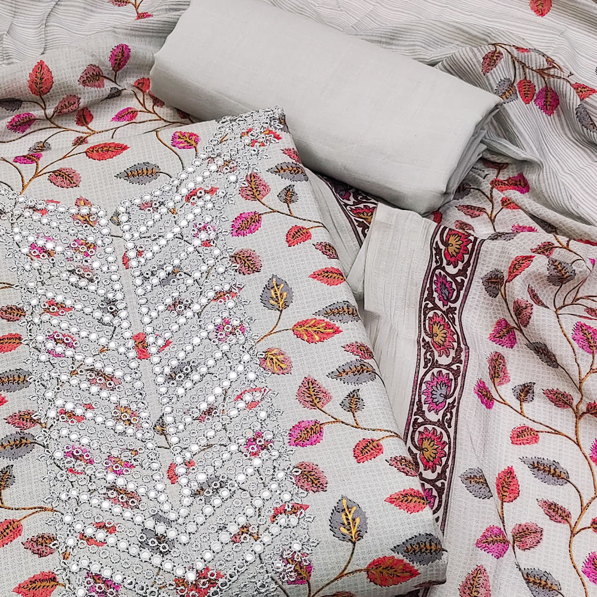 grey-floral-printed-mirror-work-pure-cotton-dress-material