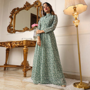 green-printed-georgette-gown