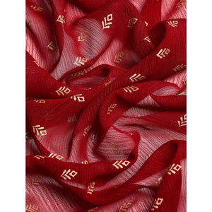 Maroon Foil Printed With Swarovski Zomato Silk Saree