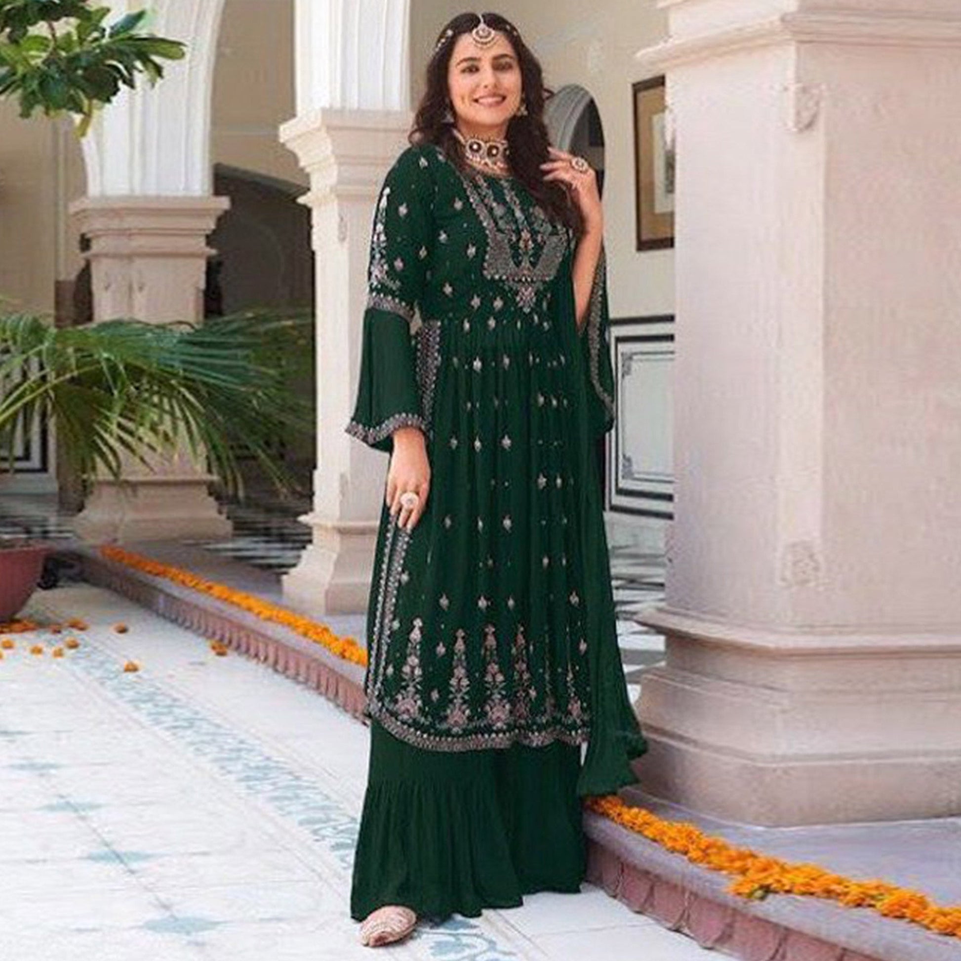green-floral-embroidered-georgette-naira-cut-sharara-suit