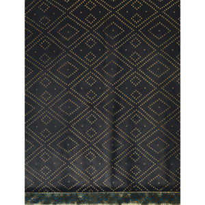 Dark Blue Foil Printed With Swarovski Georgette Saree