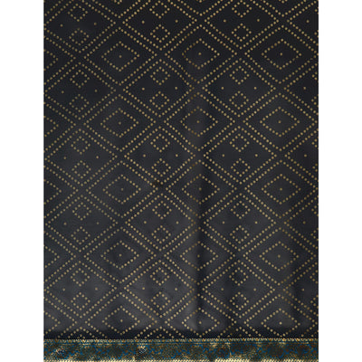 Dark Blue Foil Printed With Swarovski Georgette Saree