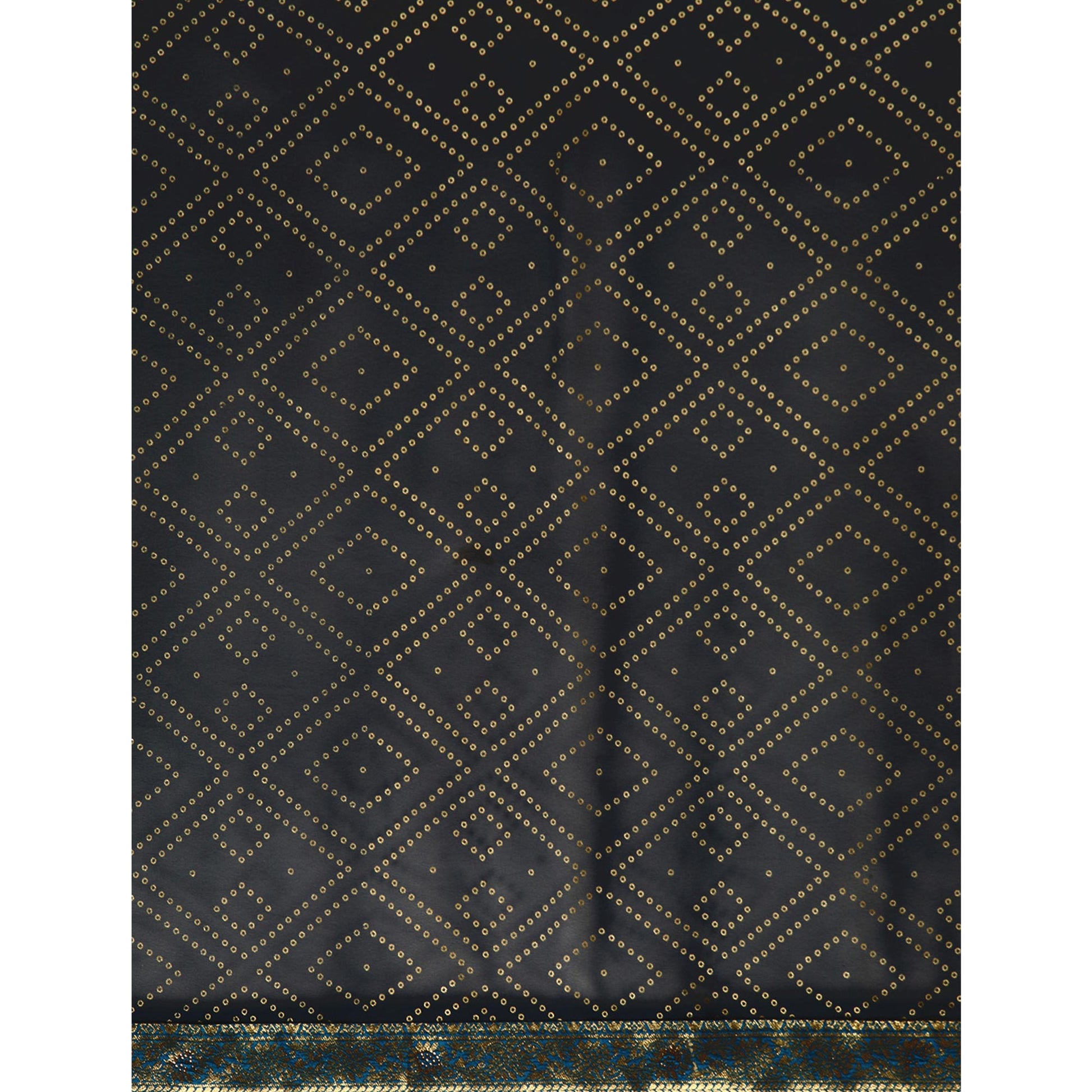 Dark Blue Foil Printed With Swarovski Georgette Saree