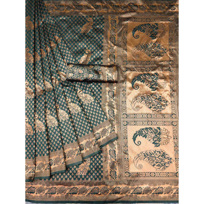 a-green-woven-banarasi-silk-saree