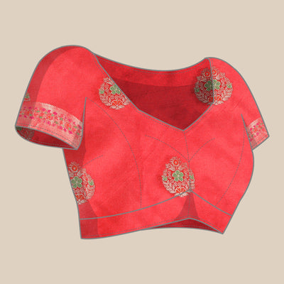 Mehendi Woven Organza Saree