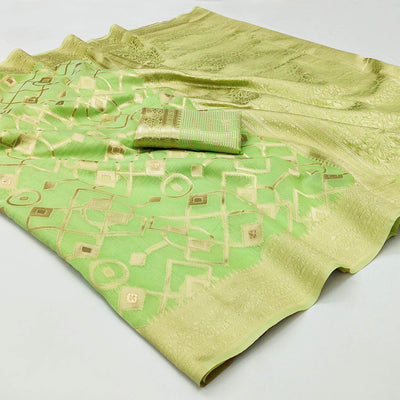 green-woven-jacquard-saree-2