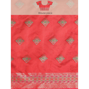 Grey Woven Organza Saree