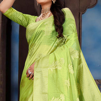 green-floral-woven-organza-saree-2