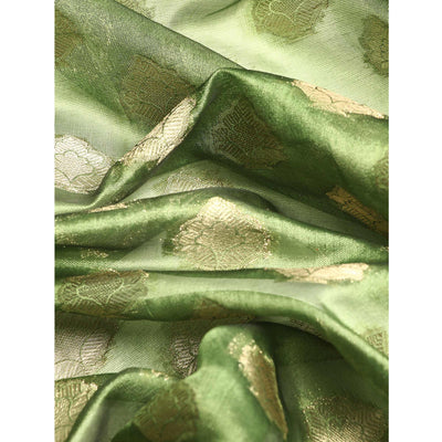 green-woven-organza-silk-saree-with-tassels-1