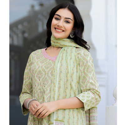 green-floral-printed-pure-cotton-anarkali-suit