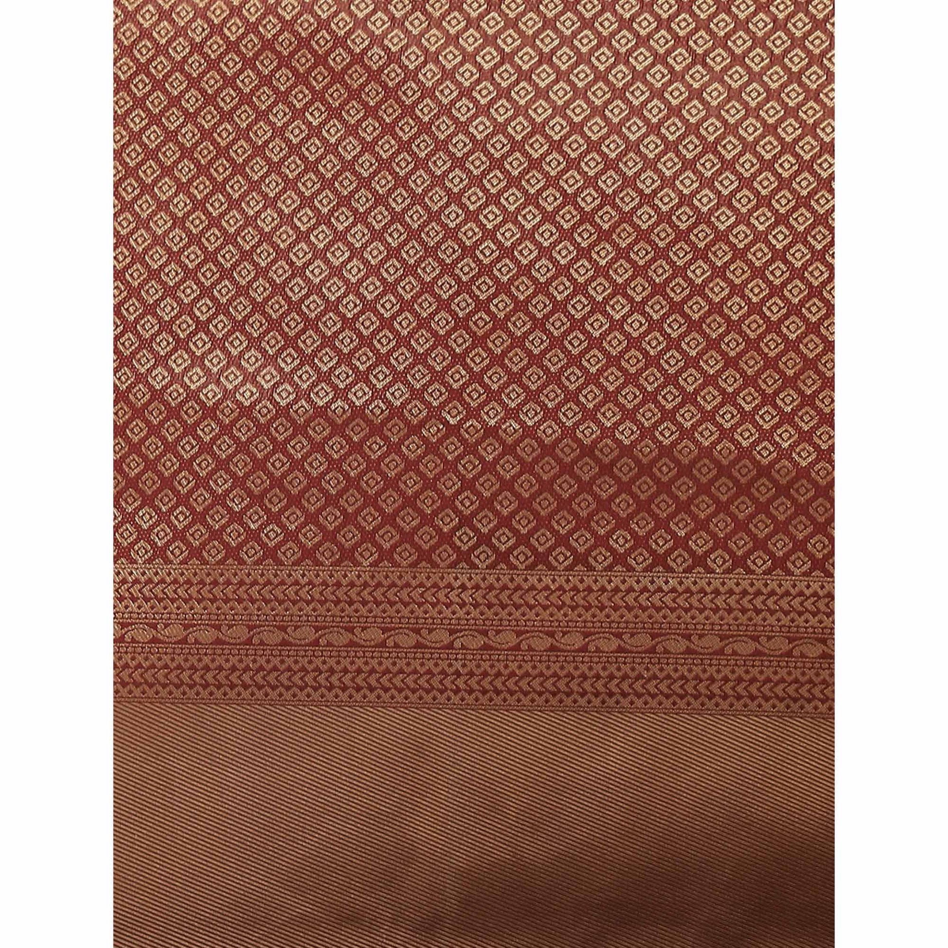 Maroon Woven Banarasi Silk Saree