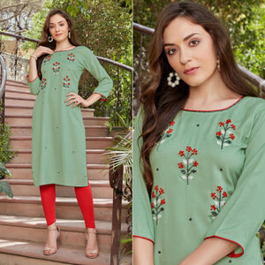 green-embroidered-rayon-kurti-1
