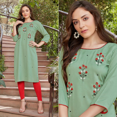 green-embroidered-rayon-kurti-1