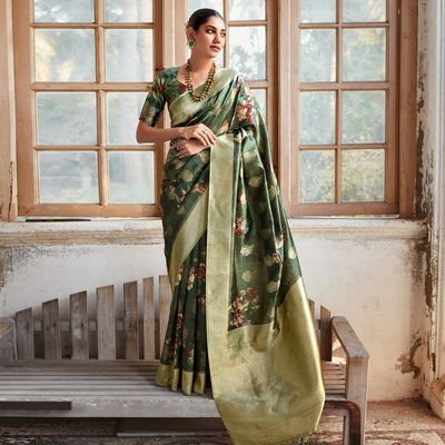 17-green-woven-with-floral-printed-art-silk-saree