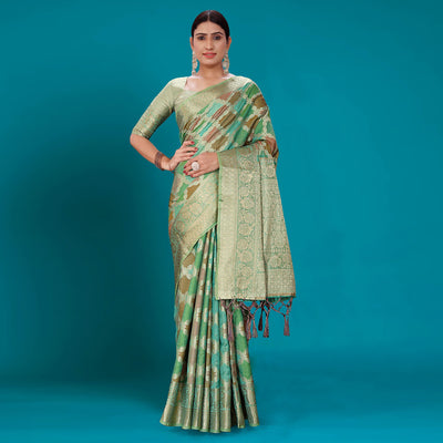 green-woven-organza-saree-with-tassels-16