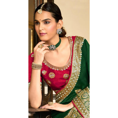 a-green-embroidered-vichitra-silk-saree-with-with-tassels