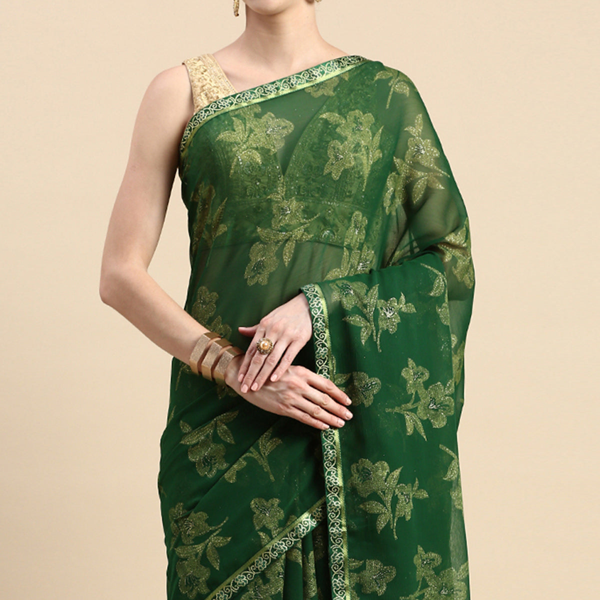 green-floral-foil-printed-zomato-saree