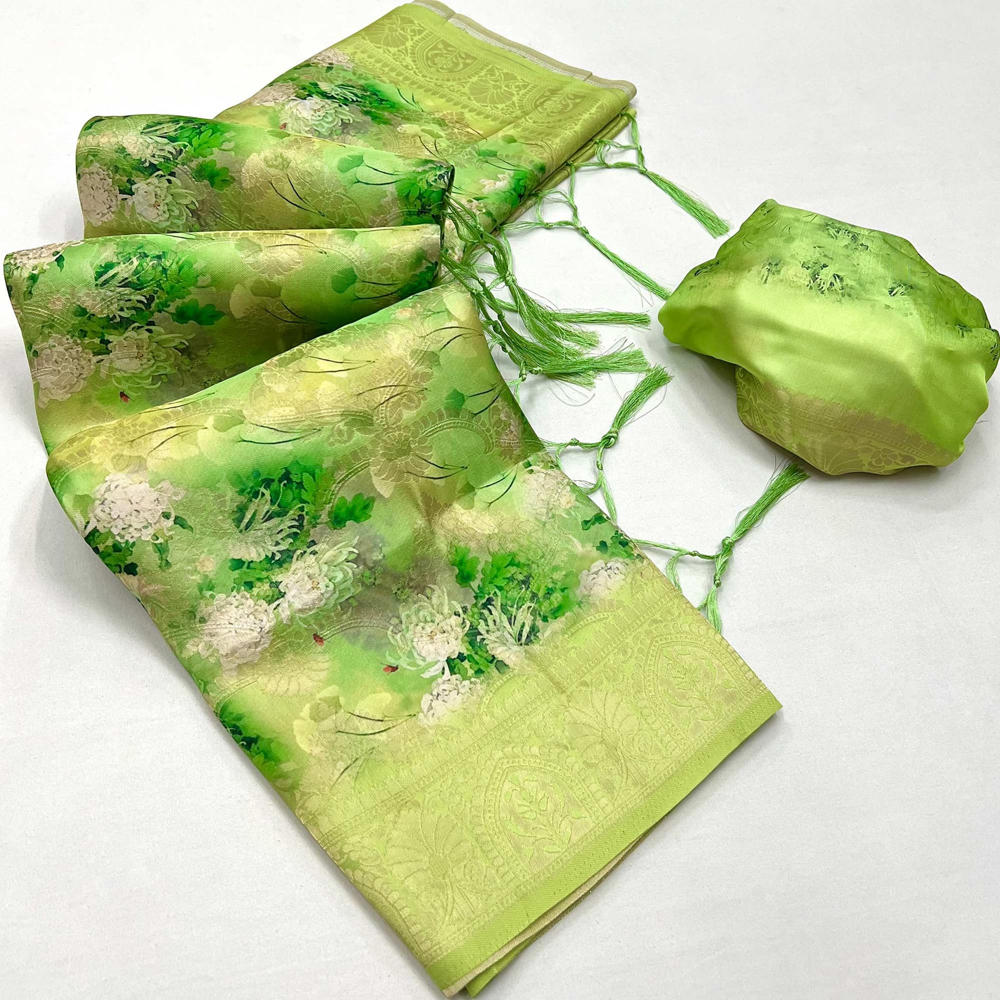 green-floral-digital-printed-jacquard-saree