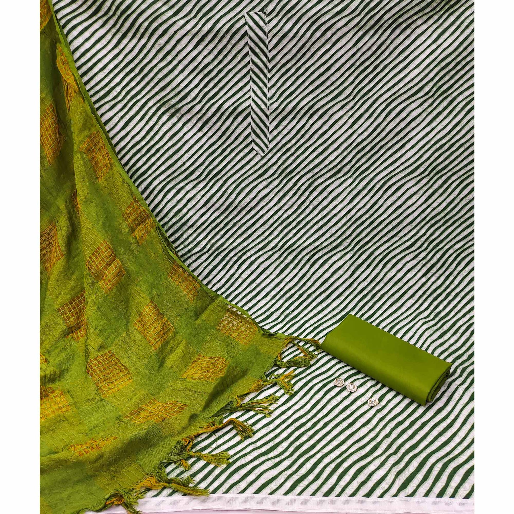 green-striped-printed-poly-cotton-dress-material