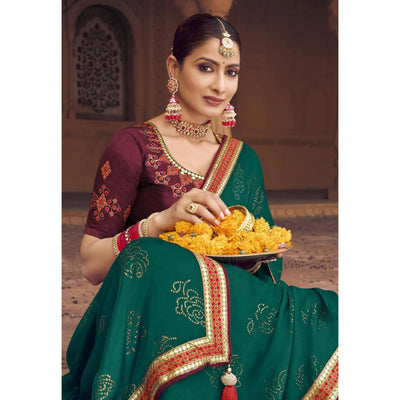 green-embellished-with-embroidered-border-satin-saree