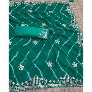 green-printed-with-gota-work-georgette-saree