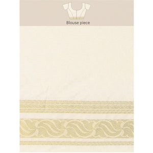 Cream Woven Kanjivaram Silk Saree