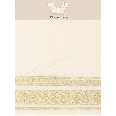 Cream Woven Kanjivaram Silk Saree