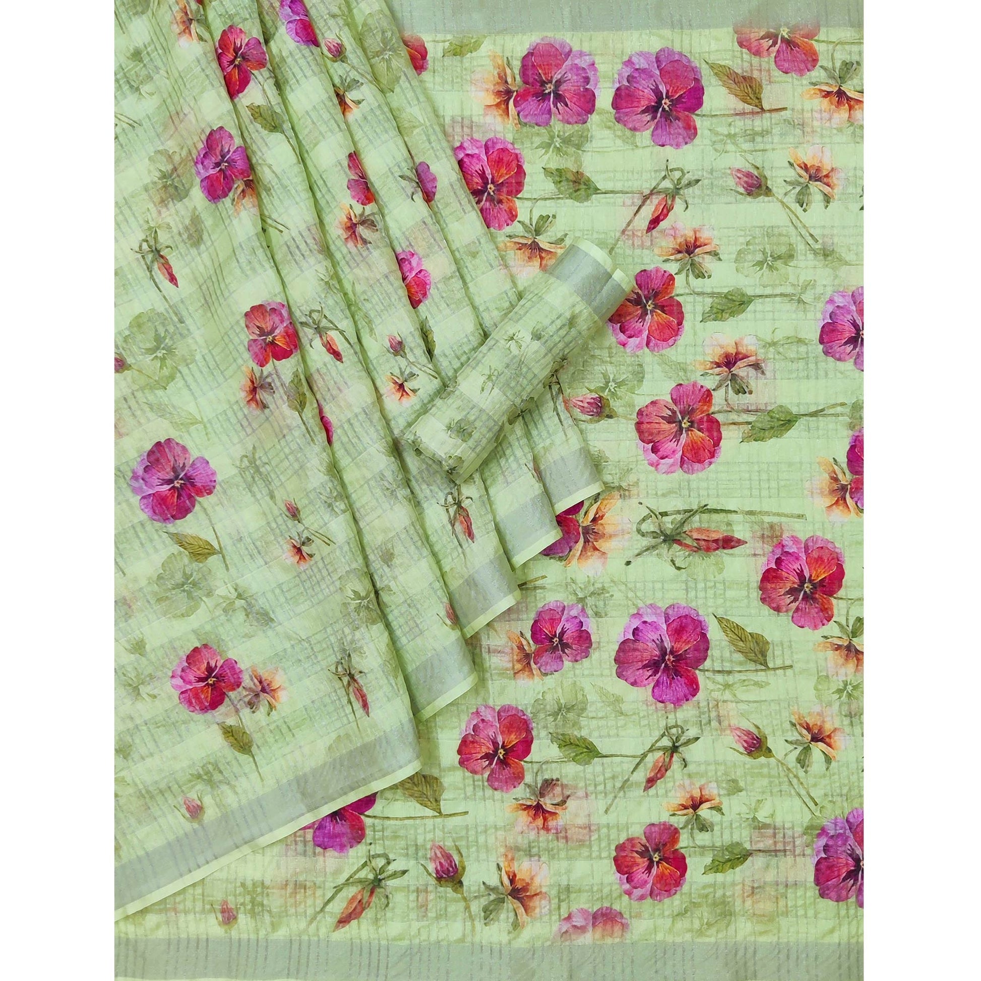 green-floral-digital-printed-cotton-silk-saree