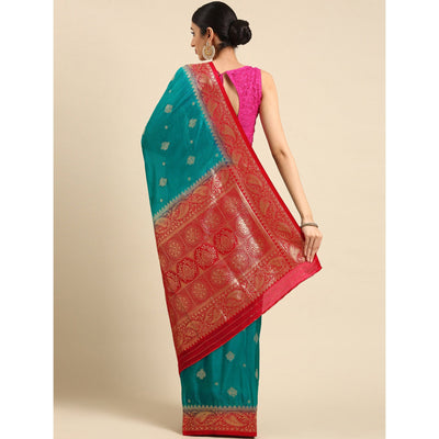 Blue Woven Kanjivaram Silk Saree