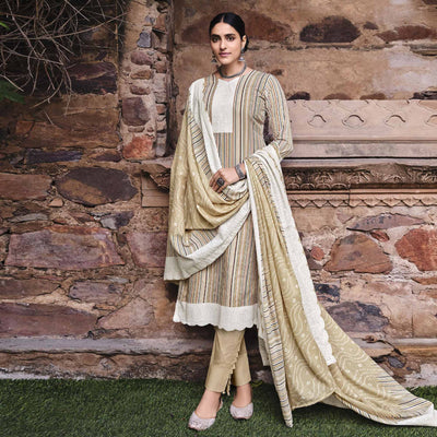 Chikoo Printed Pure Cotton Salwar Suit