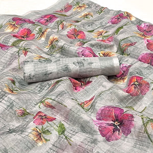 grey-floral-digital-printed-cotton-silk-saree