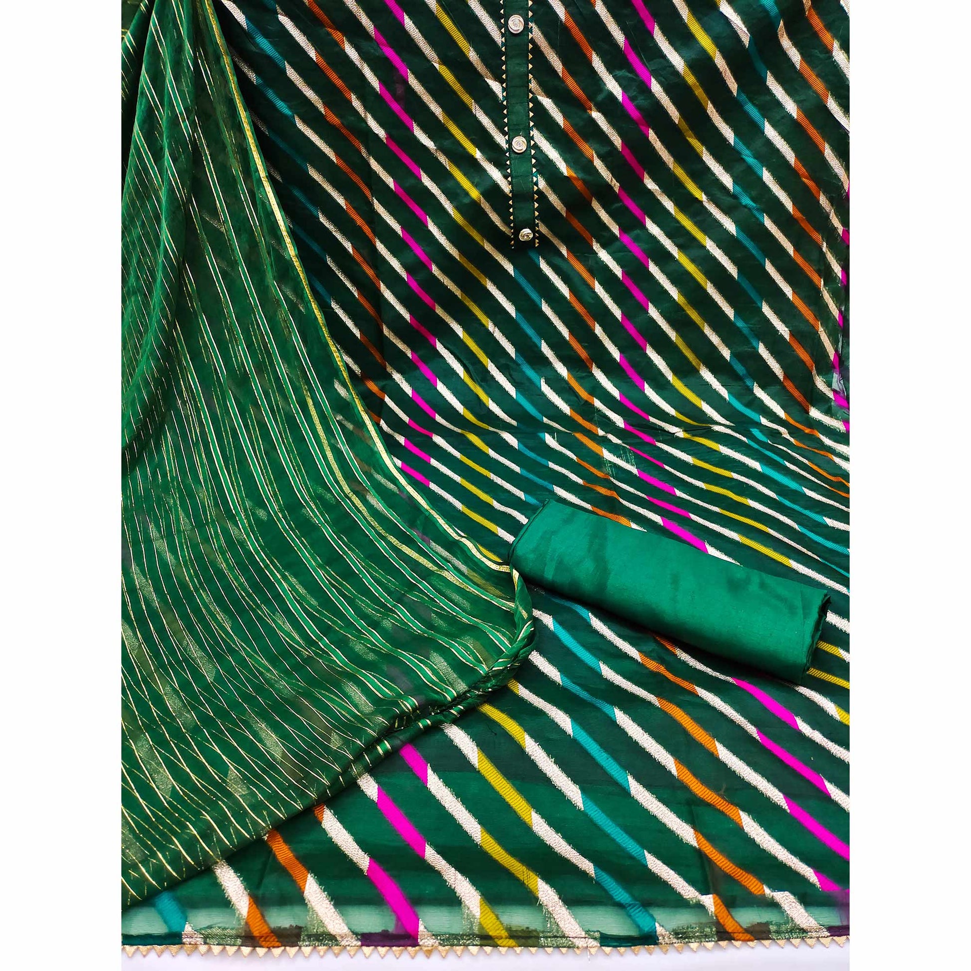 green-woven-organza-dress-material