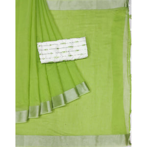 green-solid-chaderi-saree-with-tassels