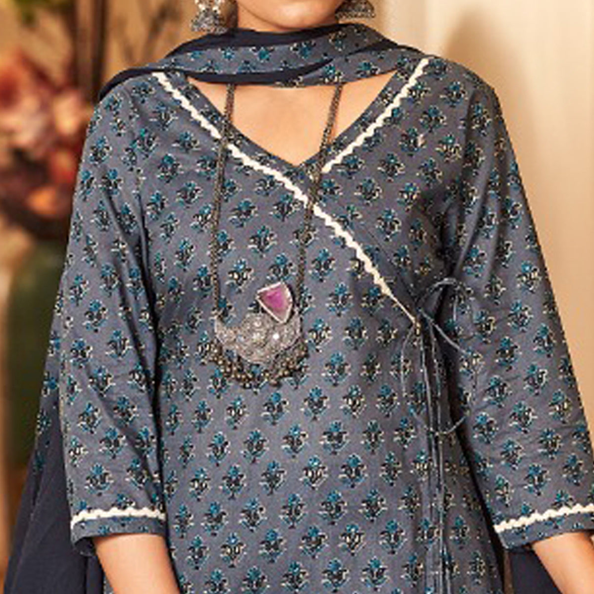 grey-floral-printed-pure-cotton-angrakha-style-suit