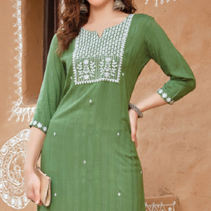 green-floral-embroidered-rayon-kurti-1