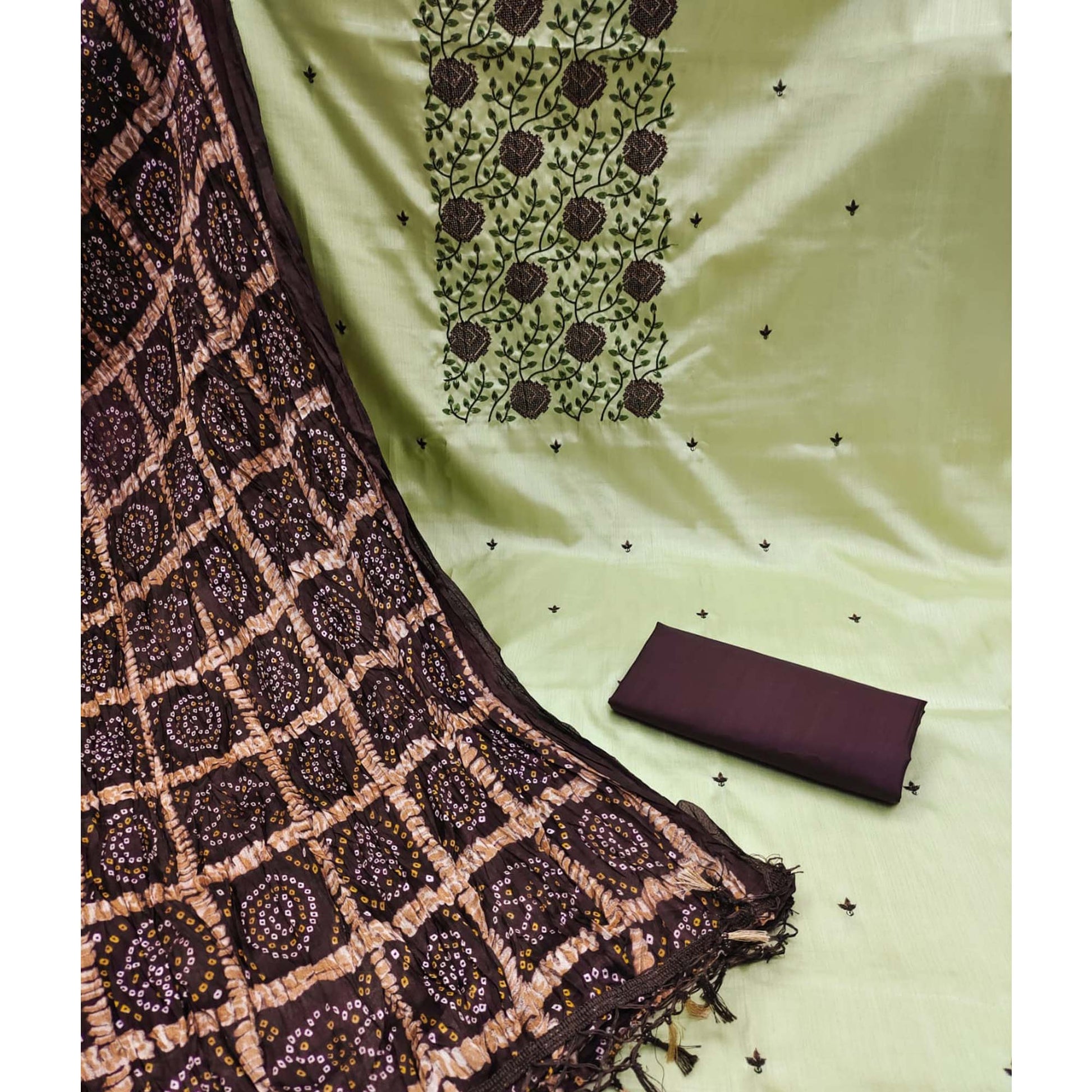 green-embroidered-art-silk-dress-material-1