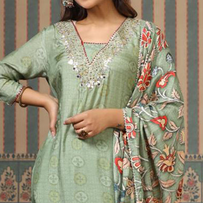 green-printed-with-gota-work-muslin-salwar-suit
