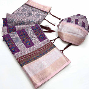 Multicolor Floral Digital Printed Pure Cotton Saree