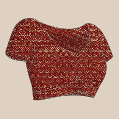 Maroon Floral Foil Printed Shimmer Saree