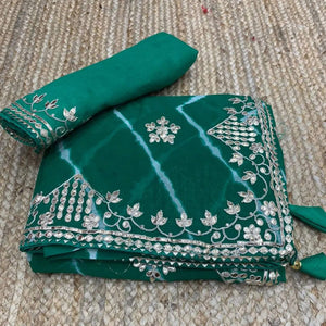 green-printed-with-gota-work-georgette-saree