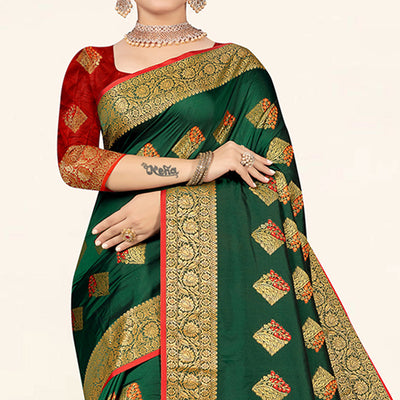 green-woven-art-silk-saree-with-tassels-15