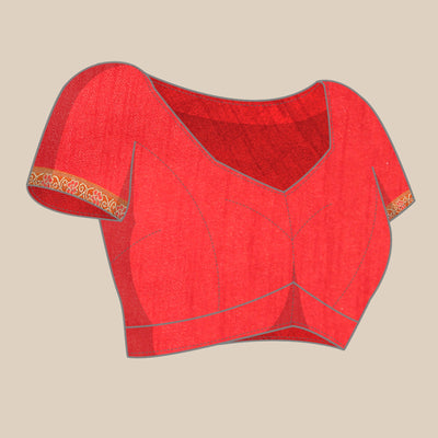 Light Orange Floral Foil Printed Zomato Saree