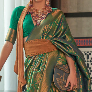 green-woven-art-silk-saree-with-tassels-16