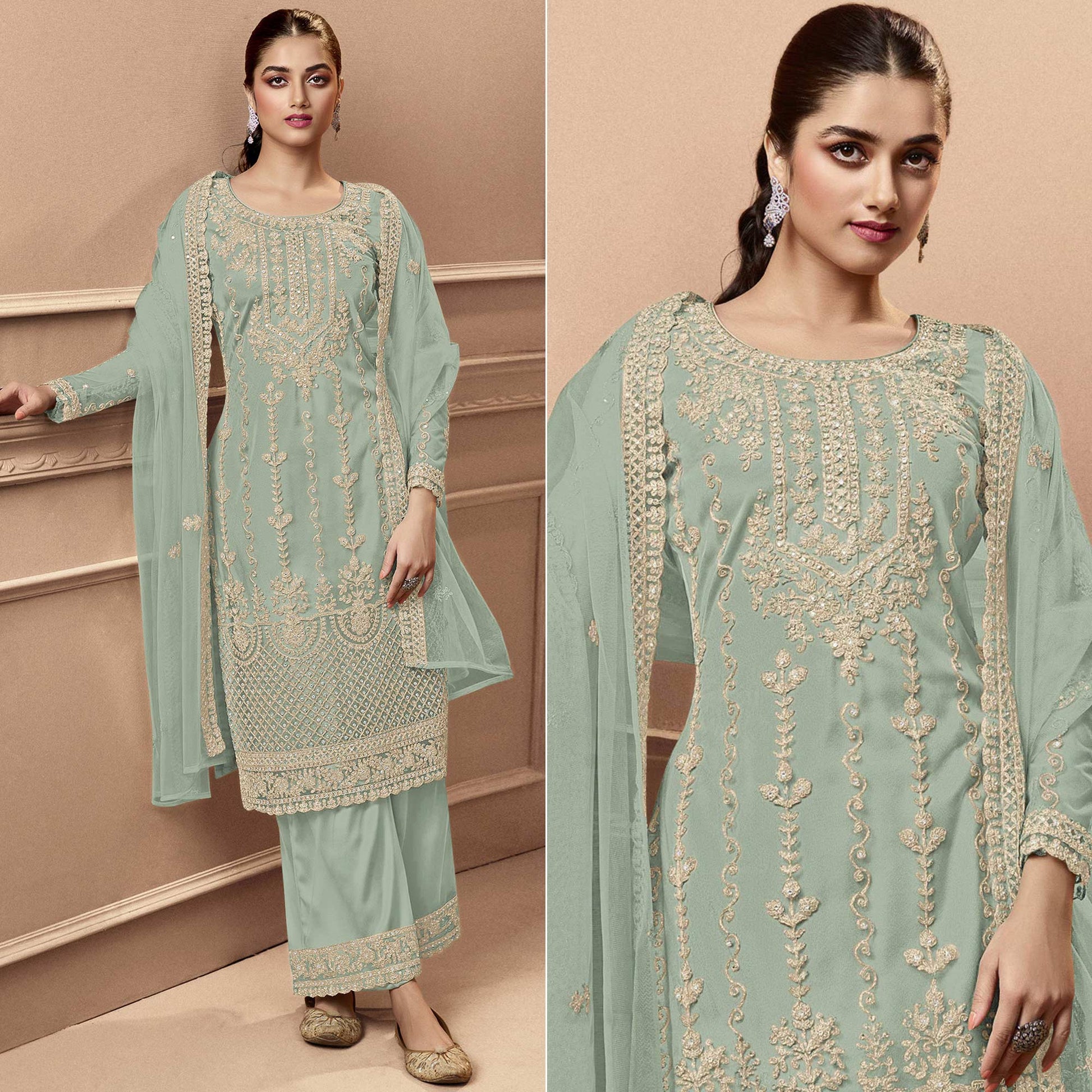 green-floral-embroidered-netted-pakistani-suit