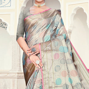 15grey-floral-woven-organza-saree-with-tassels