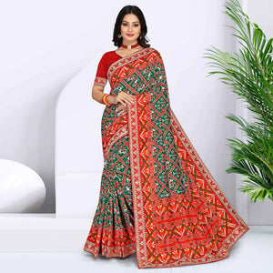 green-red-digital-printed-with-sequins-vichitra-silk-saree