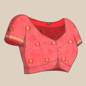 Maroon Woven Organza Saree